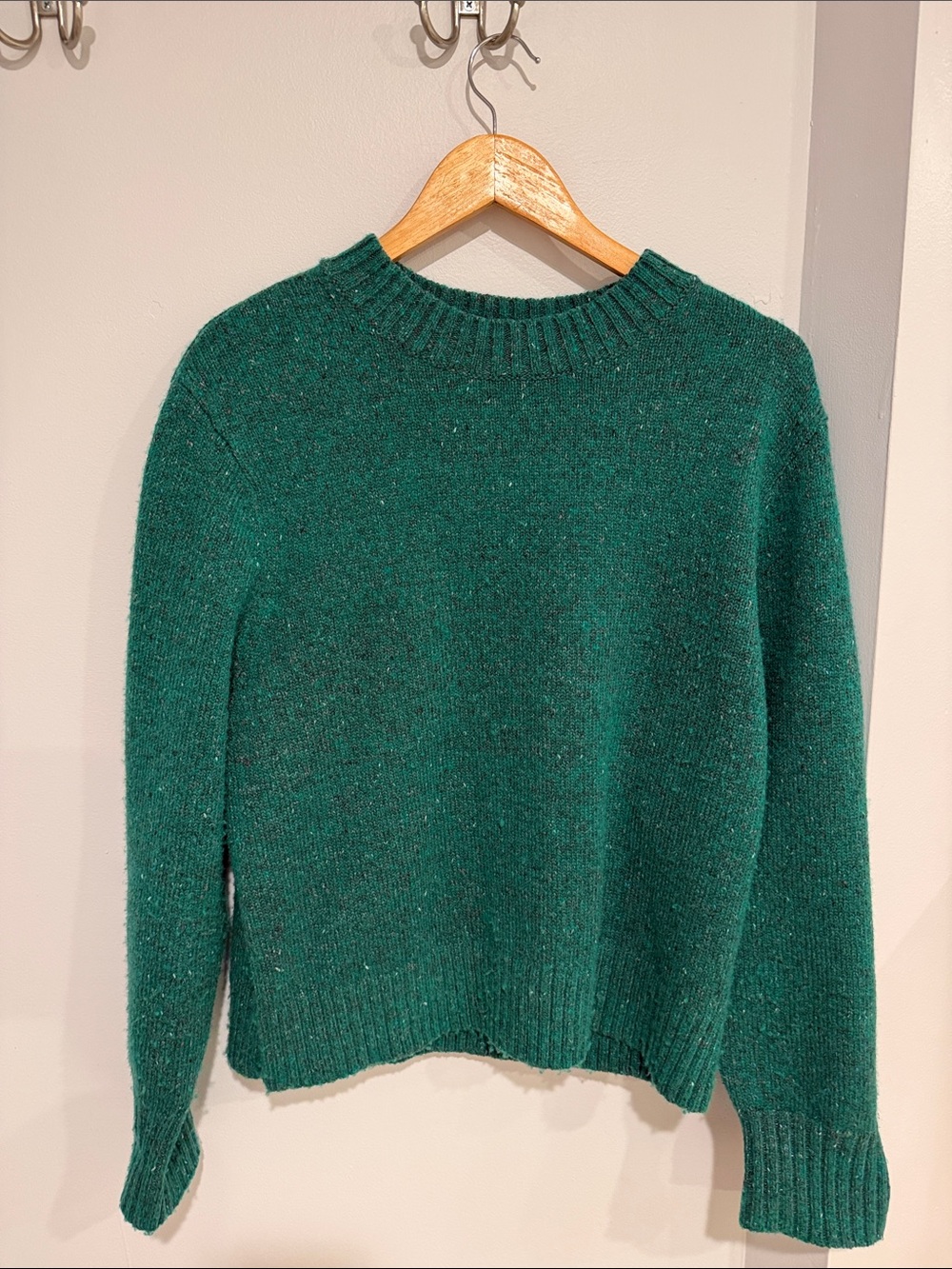 MM LaFleur green sweater confetti wool size medium